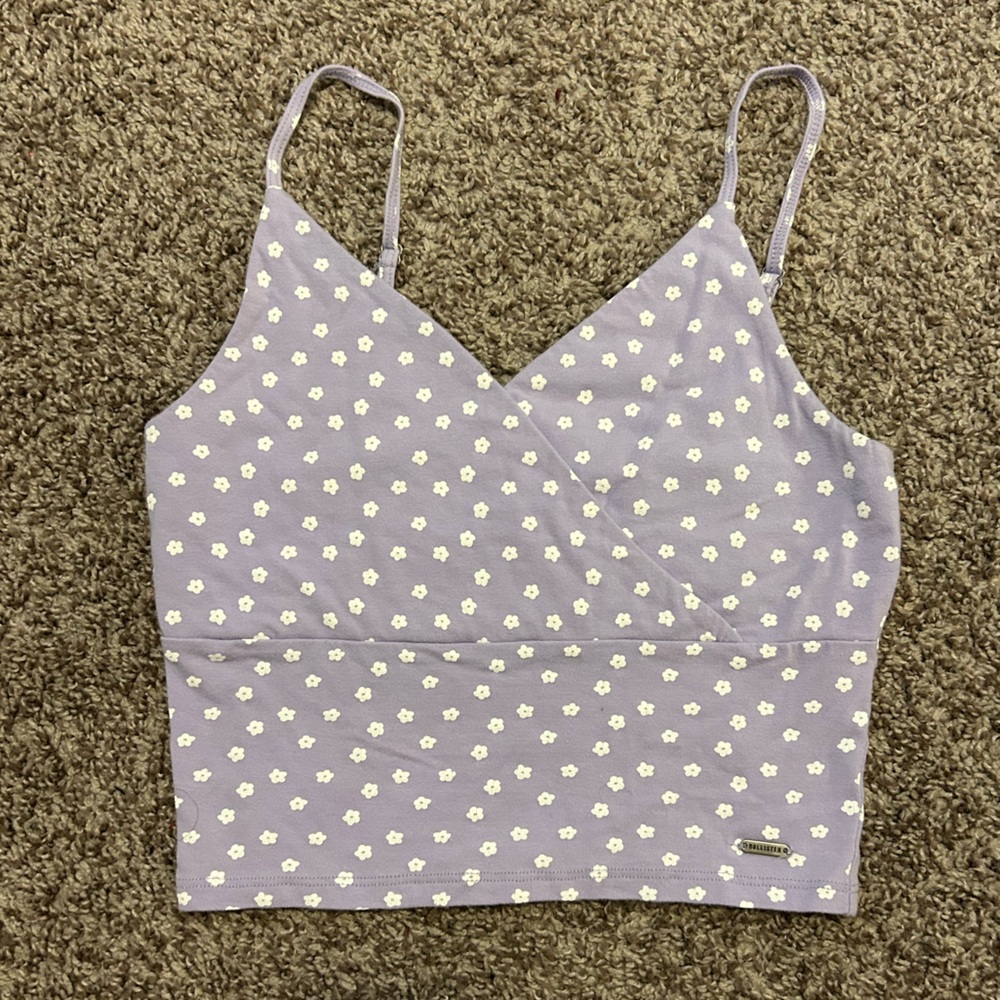 Floral Lavender Cropped Tank